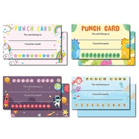 cartoon mermaid unicorn dinosaurs outer space punch cards for kids 10 50pcs childrens cards encourage motivational reward cards