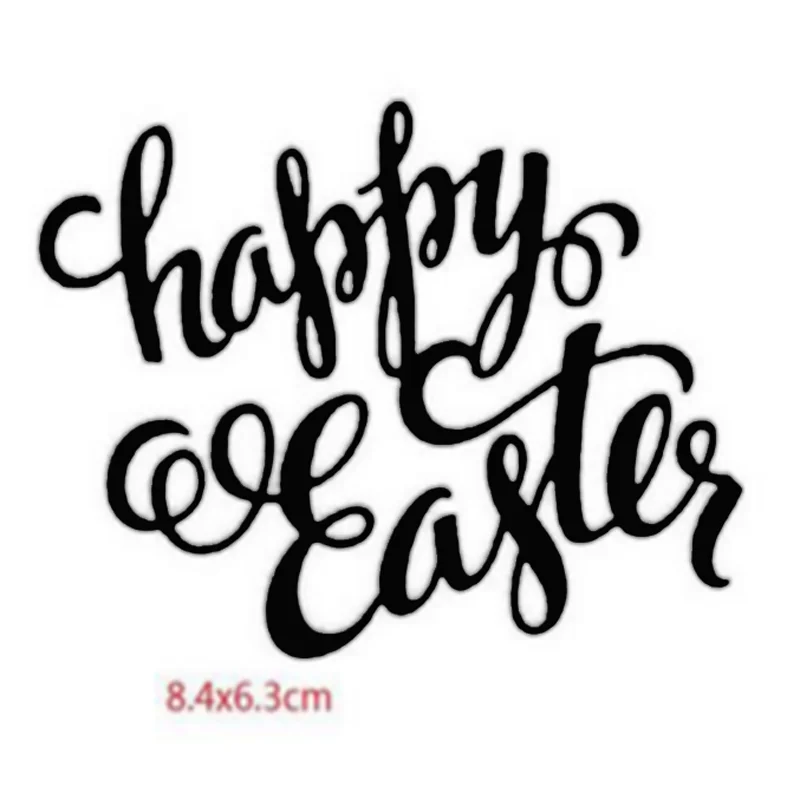 

Letter Happy Easter Metal Cutting Dies DIY Scrapbooking Die Cutout Wedding Party Craft Card Embossing Etching Decoration Stencil