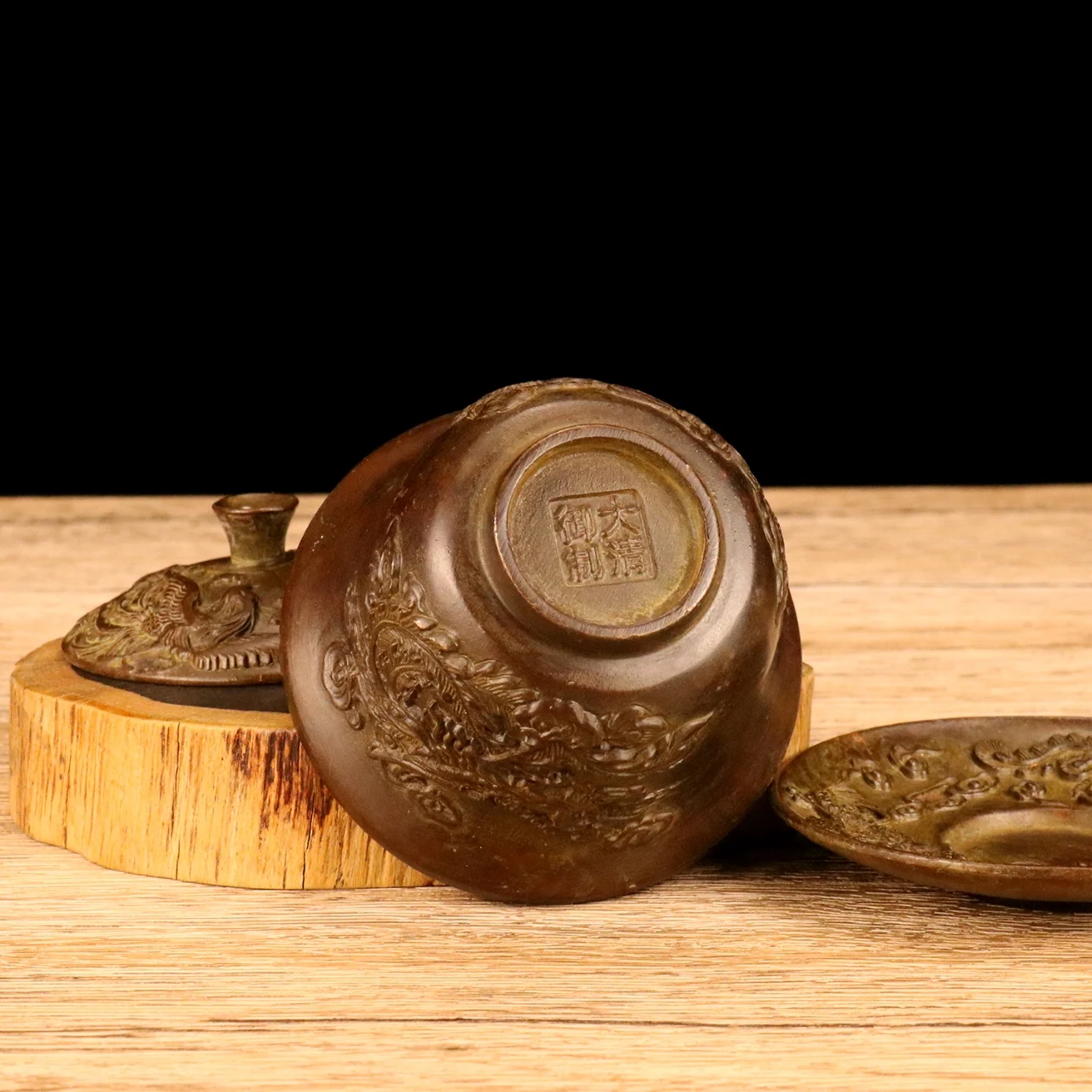 Китайская растация бронзовая скульптура удача богатство Дракон и Феникс