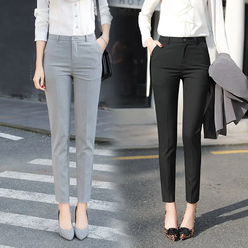 

Sweatpants Women Clothes Pants Streetwear 2022 New Spring Autumn Fashion Korean Straight Trousers High Waist Suit Pants R37