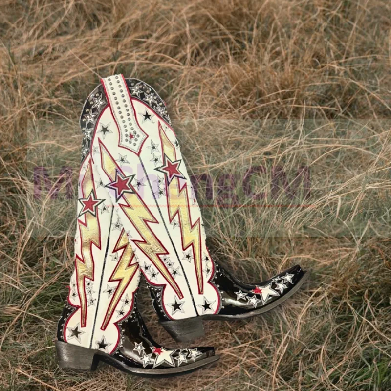 Женские высокие Ковбойские Сапоги до колена в западном стиле женские