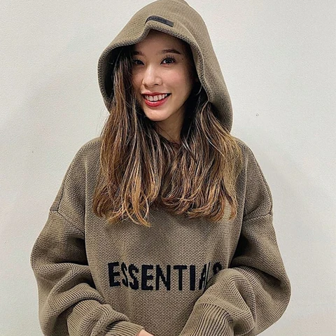 Men's Oversized Knitted Velvet Hoodies Sweaters Knitting Letters Cotton Retro Sweatshirts Women Streetwear Kanye West Tops