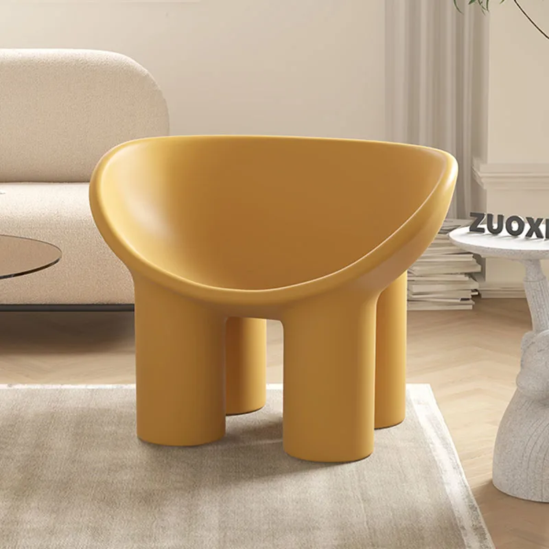

Modern Yellow Chairs Plastic Unique Adults Cute Living Room Chairs Pedicure Lounge Feeding Meubles De Salon Household Essentials