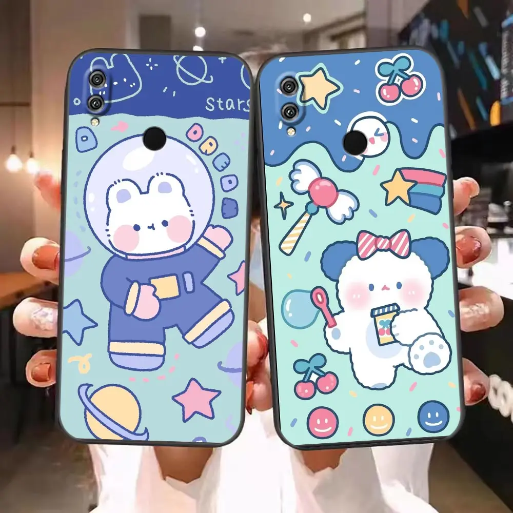 Case For HUAWEI Honor 9X 9 8 8X Max 80 70 60 50 30 20 10 10I NOTE 10 Lite Pro Case Funda Coque Shell Capa Cartoon Cream Rabbit