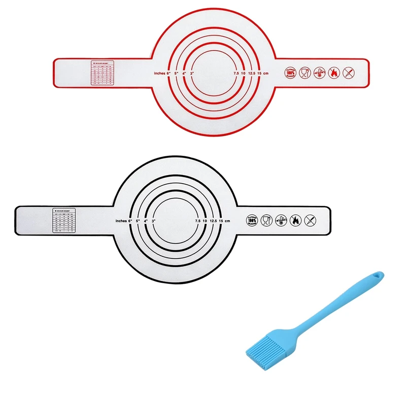 

2 Pcs Silicone Baking Mat For Dutch Oven Bread Baking Non-Stick Baking Mat With Long Handle 8.3Inch Reusable Sheets