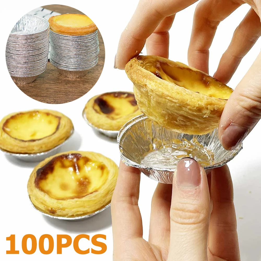 

100 шт. одноразовая алюминиевая фольга для выпечки яиц, кастрюля, капкейка, чехол, форма