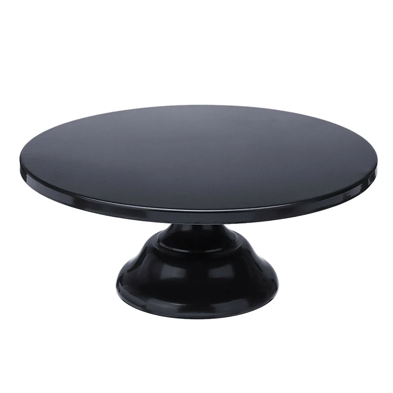 

12 Inch Iron Round Cake Stand Cake Plate Pedestal Dessert Holder Wedding Birthday Party-Black