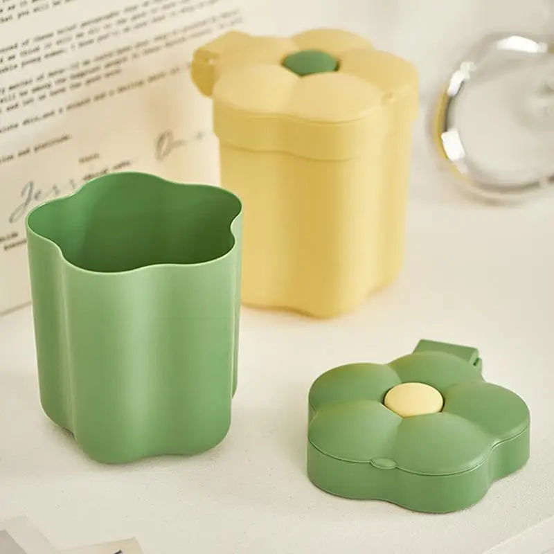 Настольный мусорный бак с крышкой цветочная столешница мусорное ведро для