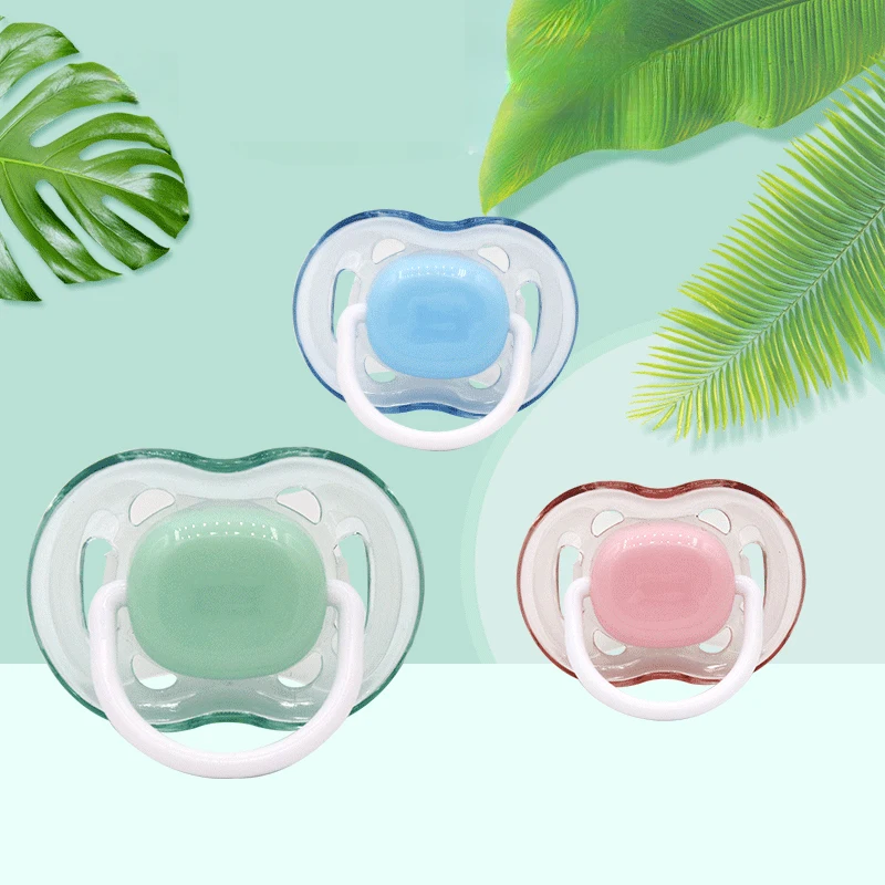 

Newborn Cute Silicone Pacifiers Flat Soothing Infants Bite Chew Supplies Nipples Children Pacify Pacifiers Clip Baby Supplies