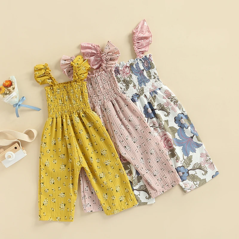 

Children Baby Girls Summer Rompers Jumpsuit Outfits Sleeveless Strap Ruffle Romper Kids Overalls Clothes