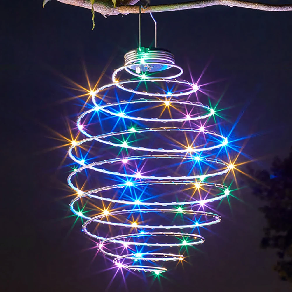 

Solar Spiral Lights, Creative Iron Art Lanterns, LED Hanging Decorative Lamp for Outdoor, Garden, Patio, Porch, Path, Yard