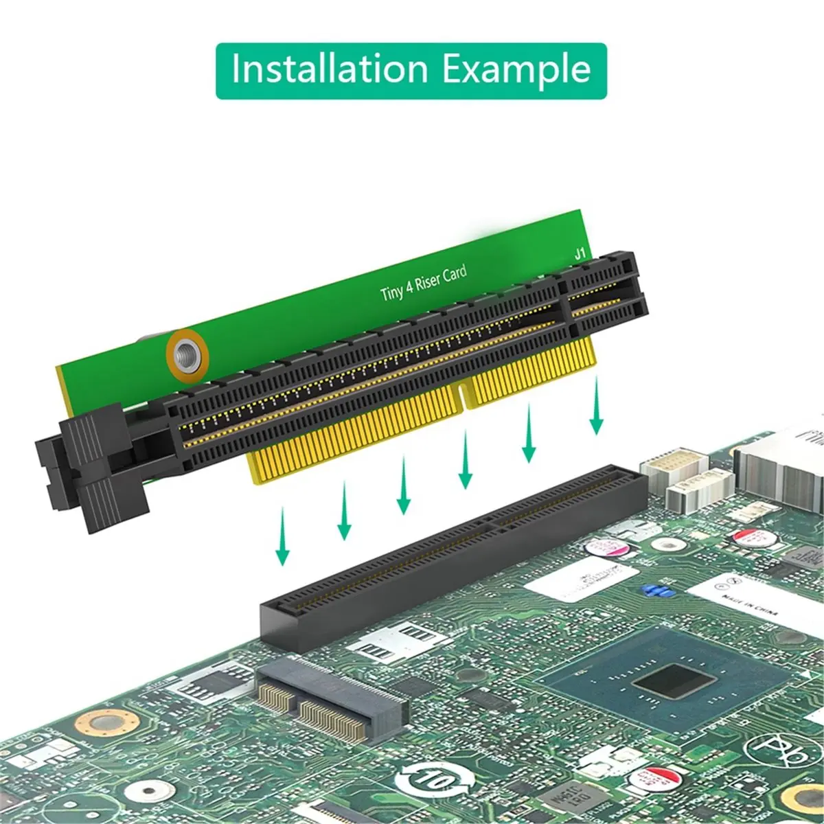 Фото Плата-адаптер N05R Tiny5 PCI-E Riser Card для ThinkCentre M920x M720q P330, расширение для сетевой видеокарты №1