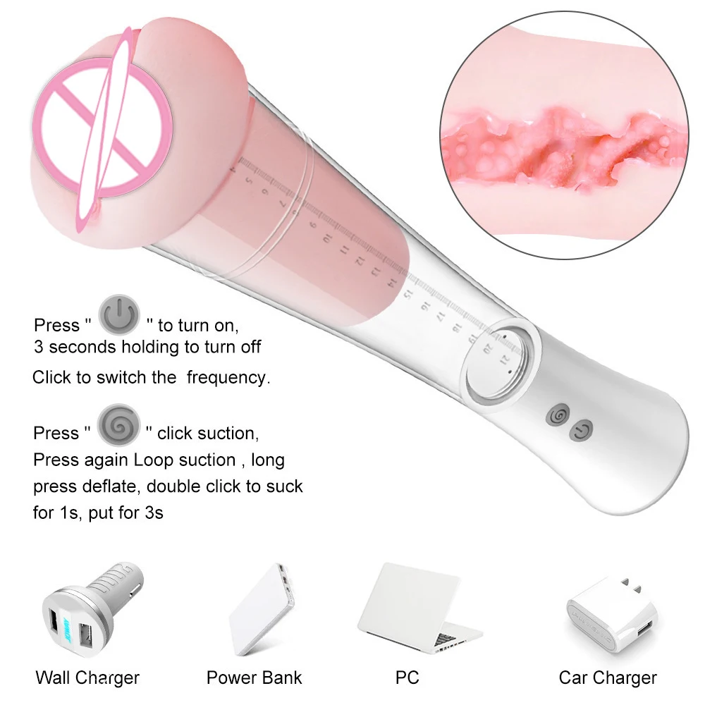 Electric Male Penis Exercise Masturbation Cup Penis Pump Penis Delay Training Penis Augmentation For Men Realistic Vaginal Sex