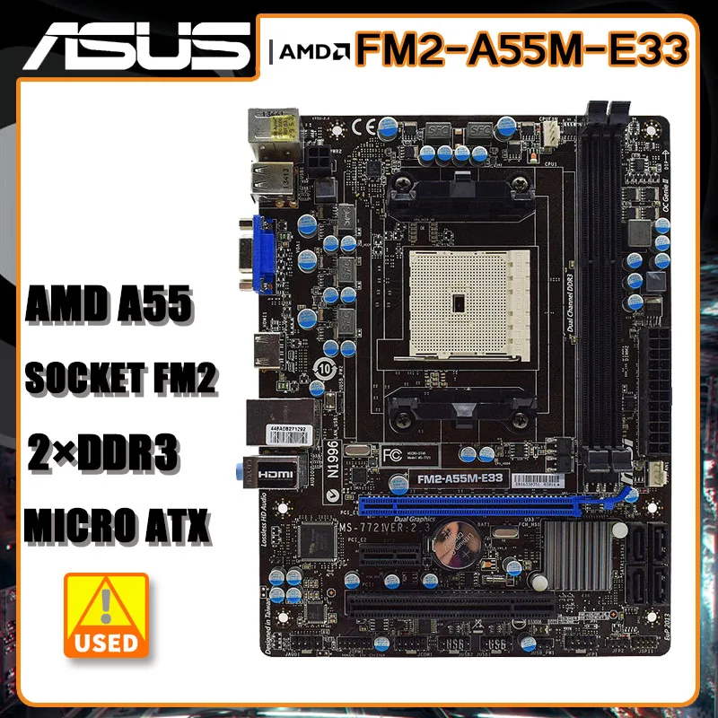 

Socket FM2 MSI FM2-A55M-E33 Motherboard AMD A55 DDR3 32GB PCI-E 2.0 SATA II VGA HDMI USB2.0 Micro ATX
