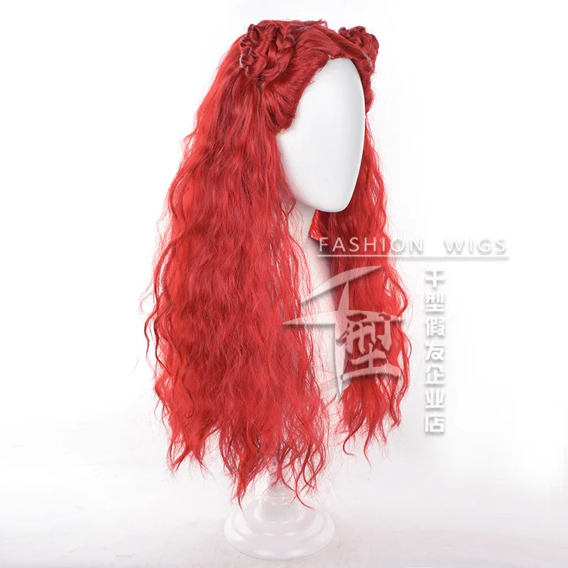 Нащадки 4: Восстановление красного парика для косплея плетеные волосы длина 70 см