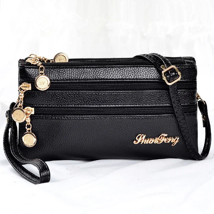 

Personality Five Zipper Soft Leather Small Shoulder 2023 Bags Ladies Clutch Female Fashion Messenger Bags Purse Satchels