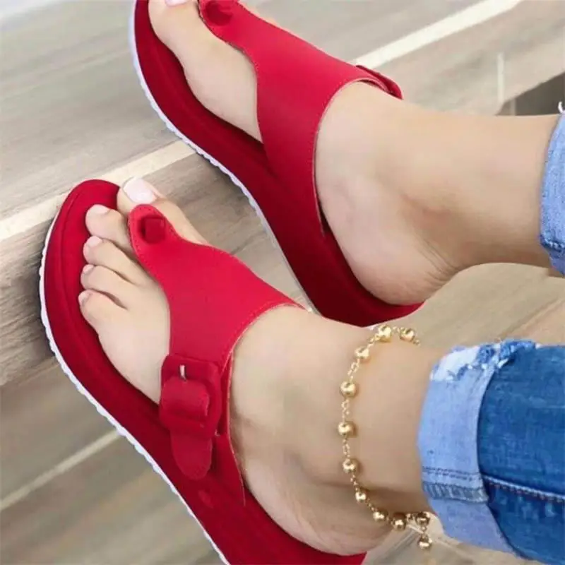 

Summer Sandals Women 2022 New Beach Flip Flop Flat Sandals Casual Wedge Heels High Heels Large Size 36-43 Women's Shoes