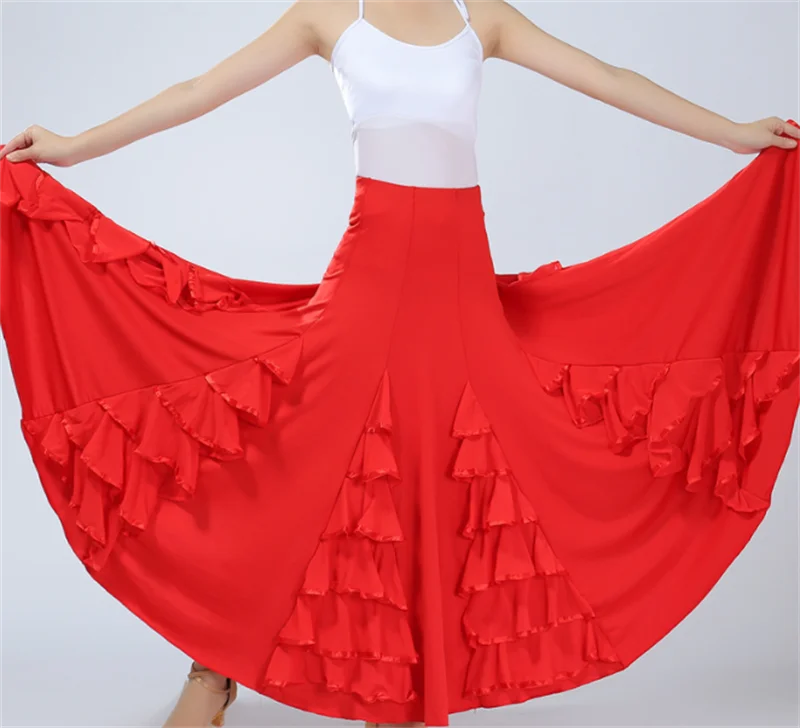 

Новое поступление, юбка с волнистыми краями, юбка для современных танцев, платье для бальных танцев, топ из молочного волокна, юбки для танце...