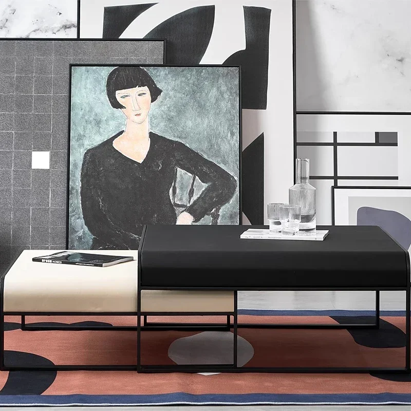 Черный металлический современный роскошный журнальный столик в скандинавском