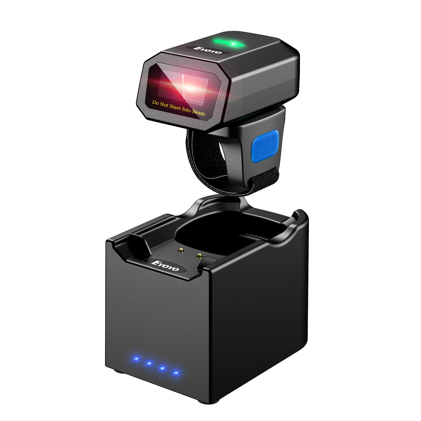 

Eyoyo 2D Wireless Ring Barcode Scanner, Compatible with B-T Function & 2.4G Wireless & Wired Connection, Portable Wearable