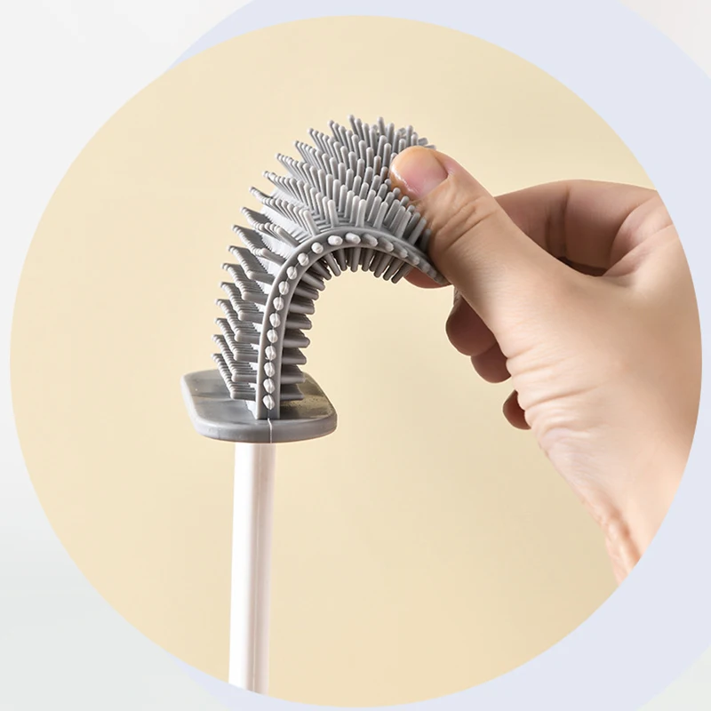 tpr silicone toilet brush wall mounted 3 in 1 universal toilet brush set bathroom brush cleaning with toilet brush holder long free global shipping