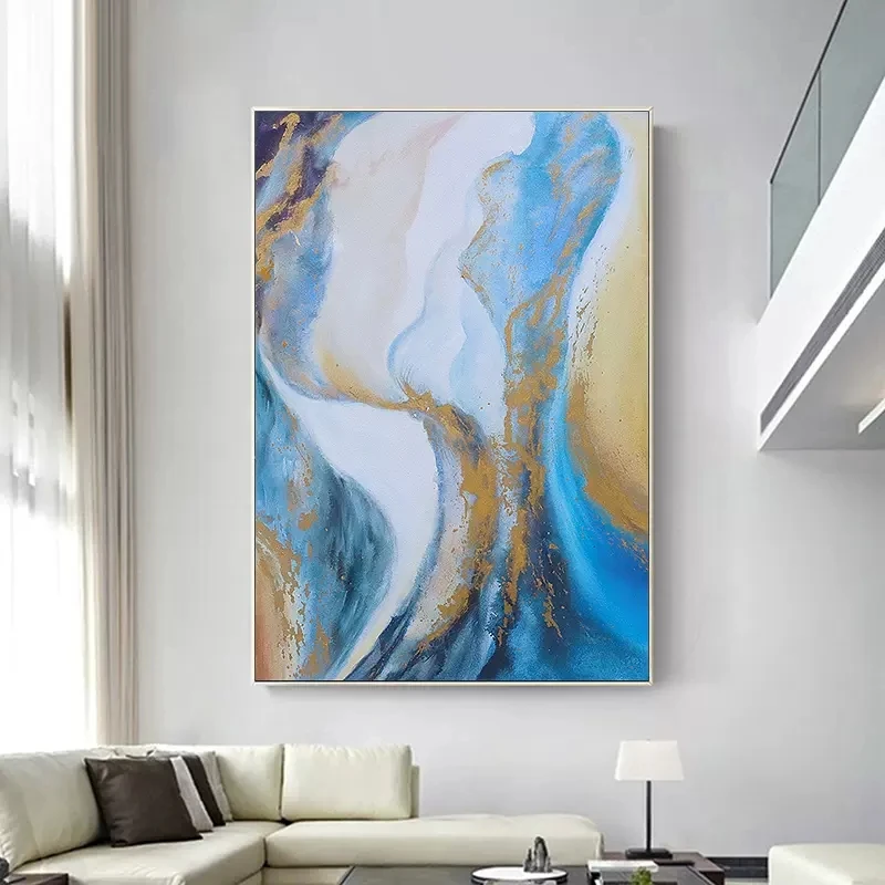

Latest Arrival Abstract Creative Wall Decoration Canvas Picture Hand Painted oil painting Unframed Gold Artwork Free Shipping
