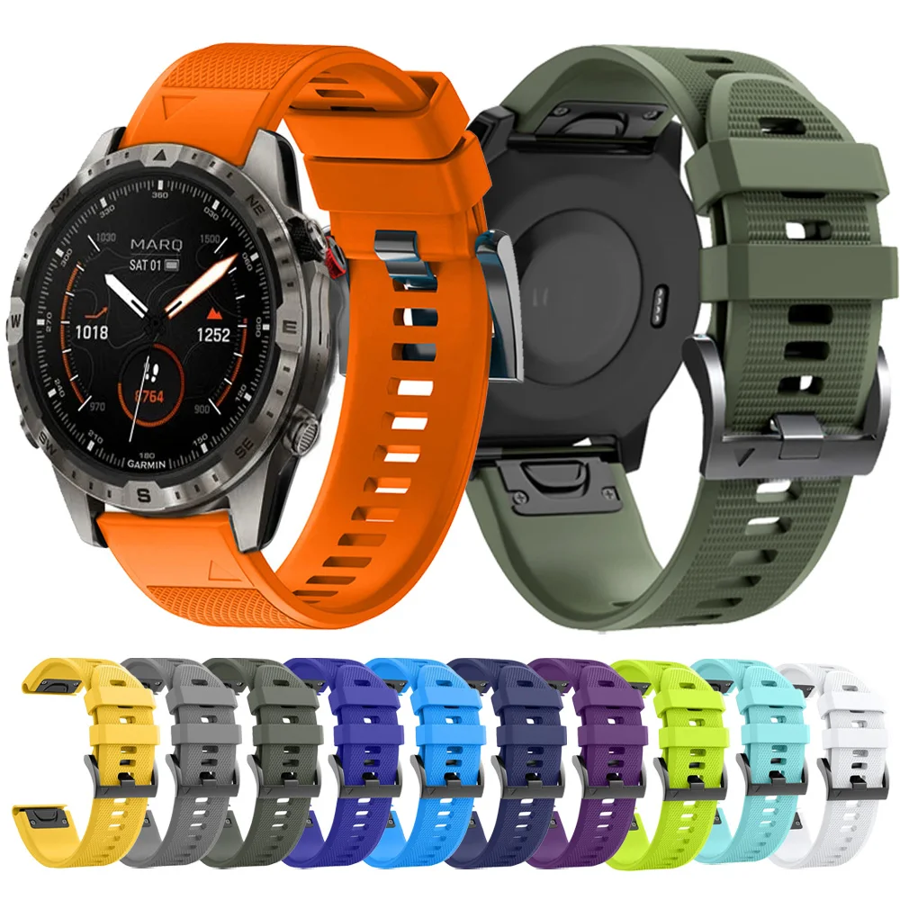 

Силиконовый ремешок для наручных часов Garmin S62 MARQ Athlete Adventurer Golfer Captain Aviator Epix Gen 2, быстросъемный браслет 26 22 мм