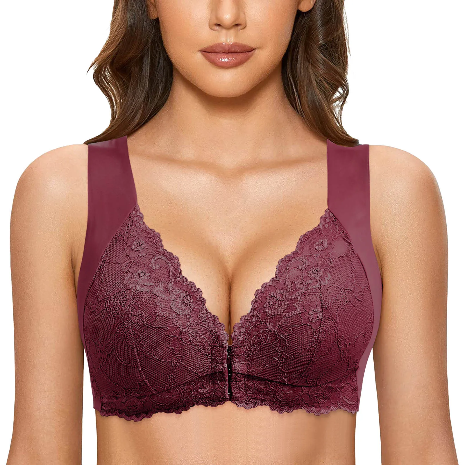 

Push-Up Lace Bra Women'S Comfortable Soft Padded Brassieres Smoothing Lingerie Bralette Full Coverage Ladies Underwear Soft Vest