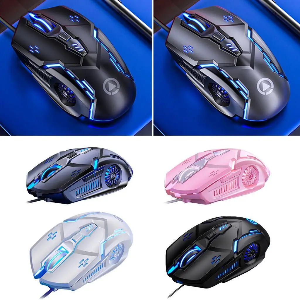 PC Gaming Mouse LED RGB Backlit 6  Buttons Mouse Side Buttons for Windows Computer Gamer , High Accuracy