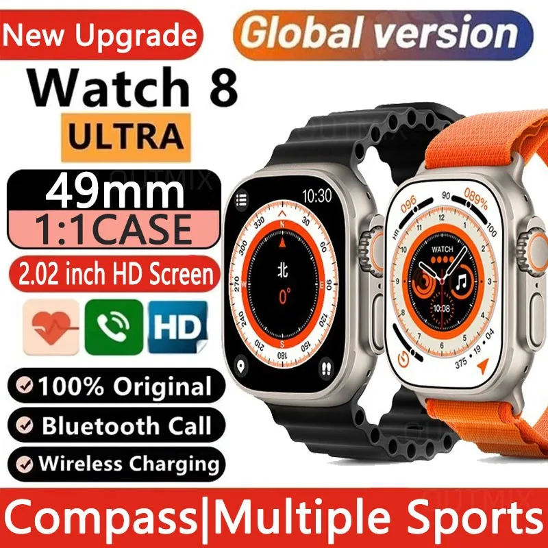 

NEW for Apple Smart Watch Ultra Series 8 NFC 49MM Smartwatch Men Women Bluetooth Call Waterproof Wireless Charging HD Screen