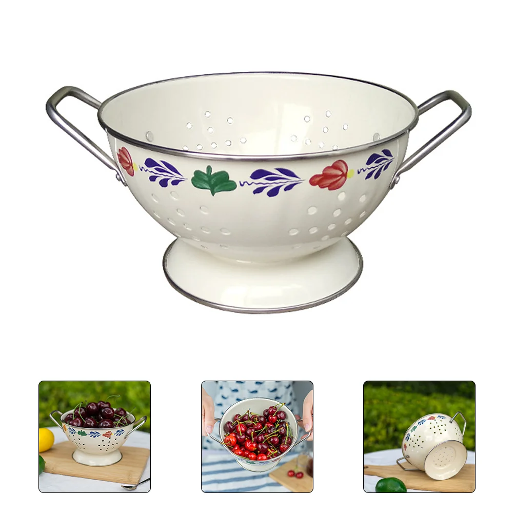 

Fruit Basket Strainer Colander Bowl Washing Vegetable Kitchen Metal Iron Tier Storage Net Mesh Rice Pasta Colanders Wire
