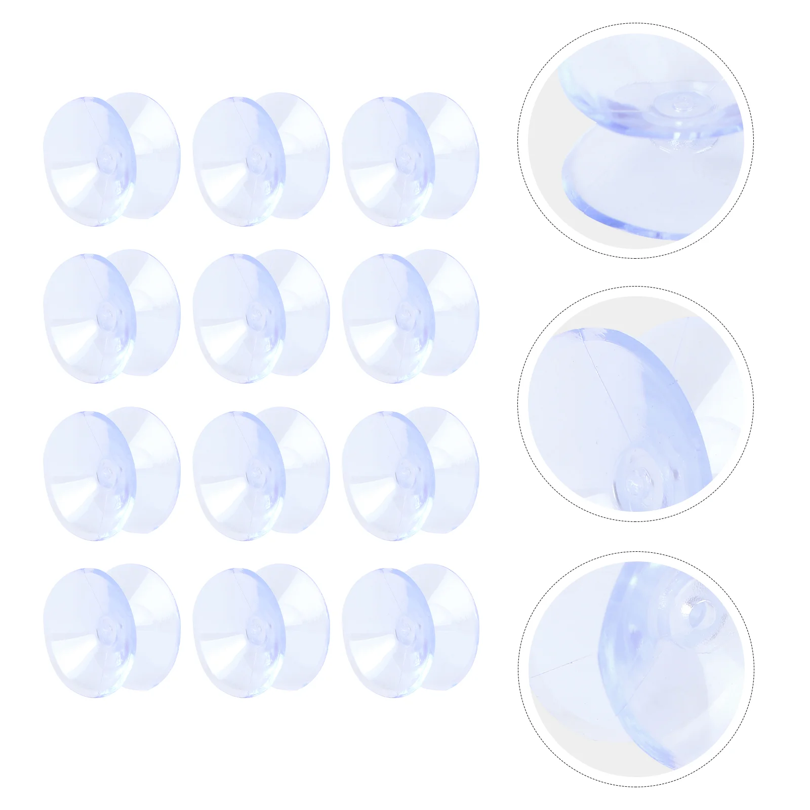 

12 Pcs Double-sided Suction Silicone Suckers Without Hooks Plastic Mirror Gasket Containers