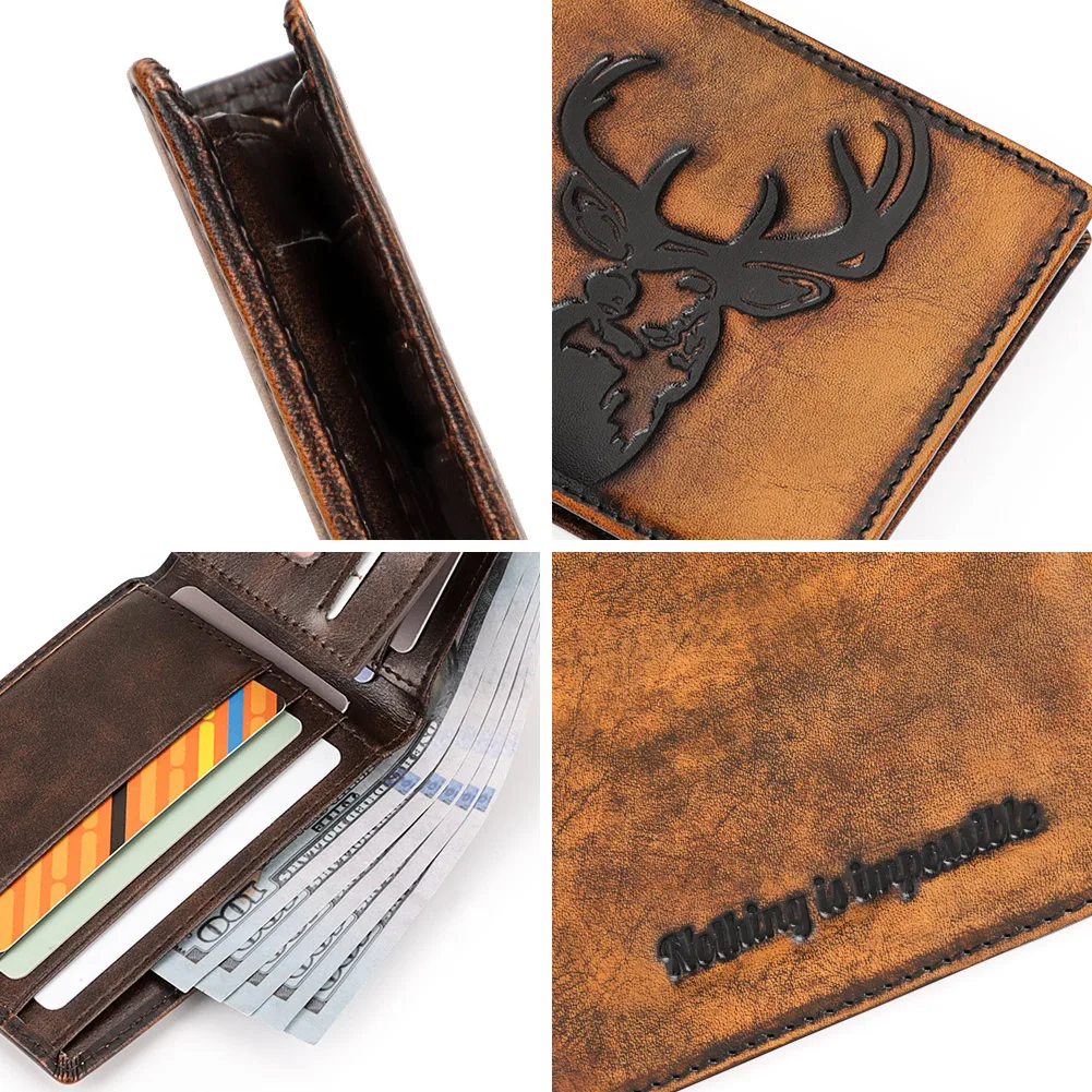 Мужской Кошелек Из Натуральной Кожи С Карманом Для Монет Защита От RFID Железная