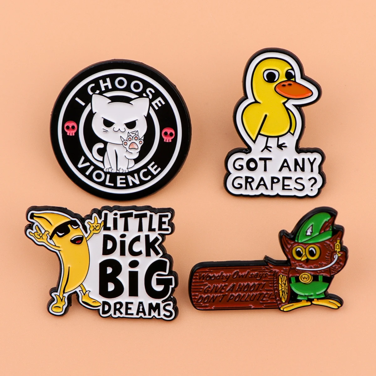 Эмалированные броши на булавке Маленький член большие мечты цвет в ассортименте