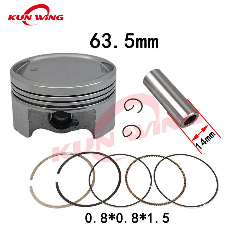 

Комплект поршней с большим отверстием 63,5 мм, 65,5 мм (штифт 14 мм) для Honda XR150L XR150LEKE CBF150 CBF 150 CG 150, детали двигателя