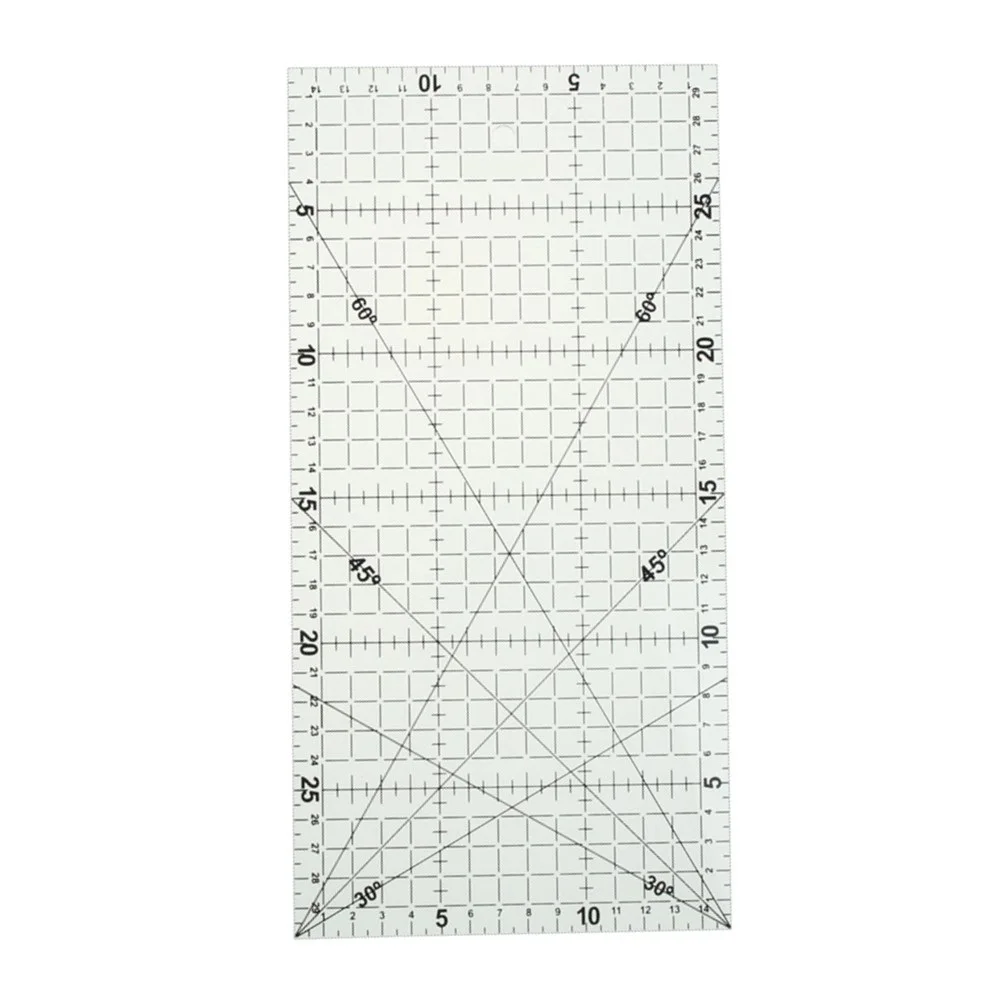 

Patchwork Ruler Quilting Tools Acrylic Material Transparent Ruler Ultra-thin Mini Wire Gauge Patchwork Sewing Ruler 30x15cm
