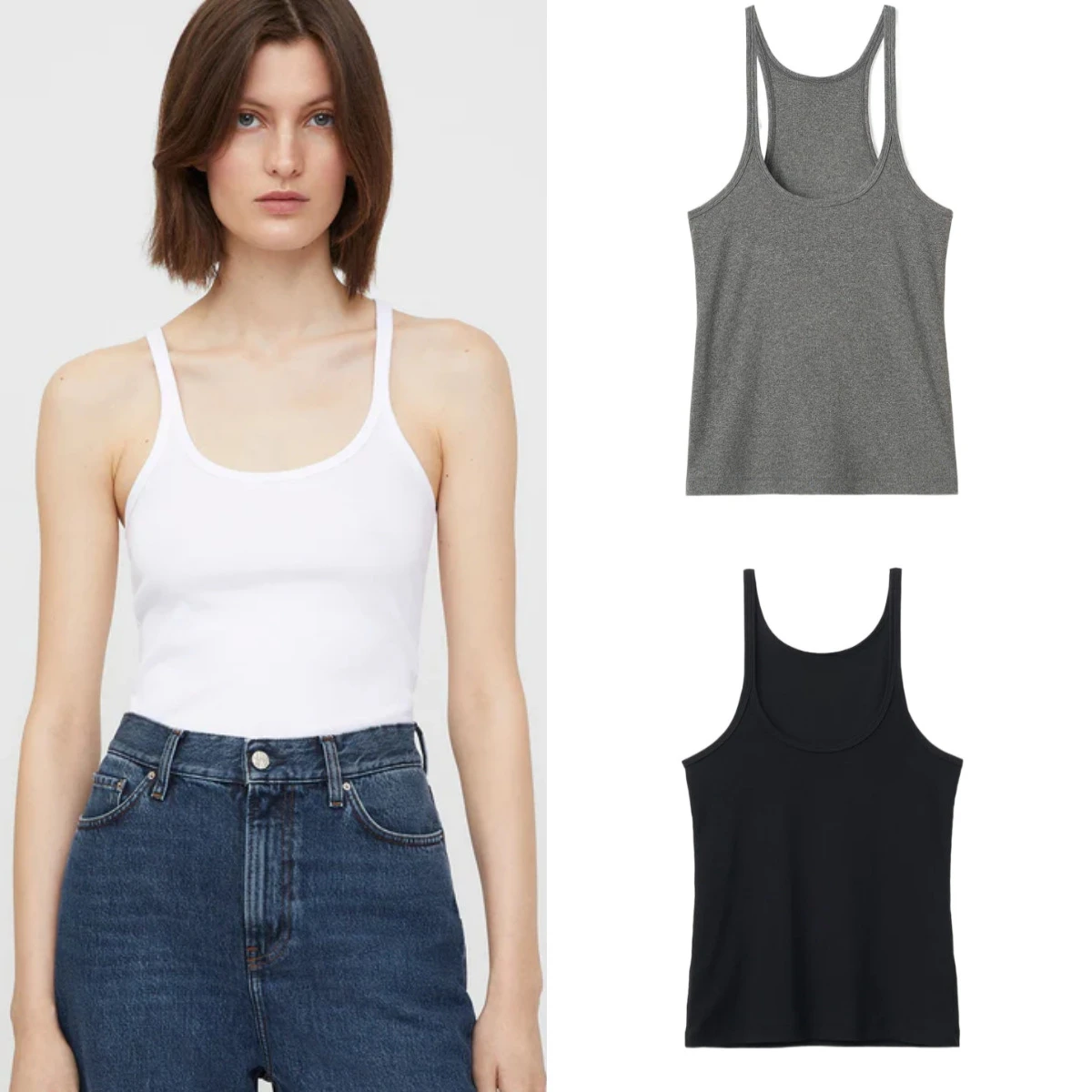 

Women Plain Knit Soft Stretch Fit Comfortable Cotton Tri-color Inner Wear Outer Wear Vest Summer