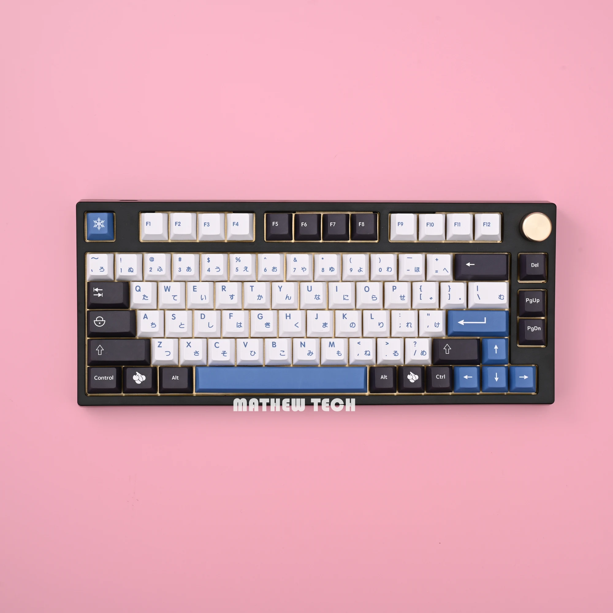 MATHEW TECH MK80 ARCTIC Mechanical Keyboard Cyrillic,Hot-swappable Three-mode Wireless,75% layout ,Gateron Milky Yellow Switch
