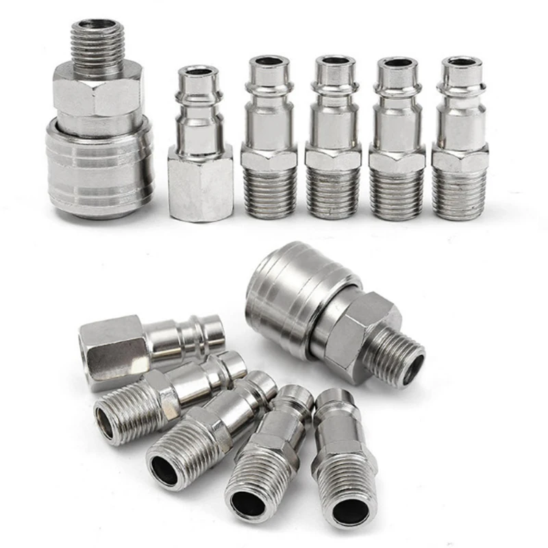 

External Thread Air Line Connector Compressor Coupler Adapter Joiner Fitting Male Female Pneumatic Quick Release