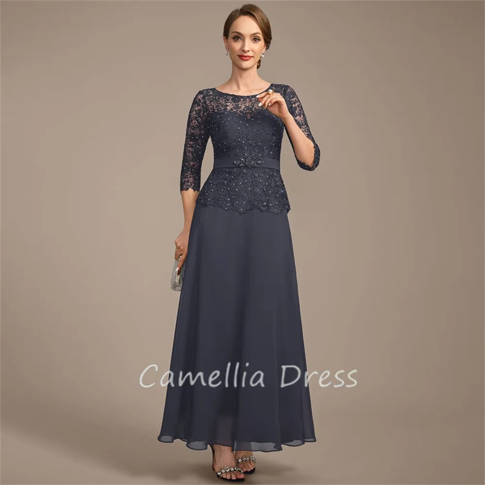 Женское шифоновое платье для матери невесты ТРАПЕЦИЕВИДНОЕ длиной до щиколотки