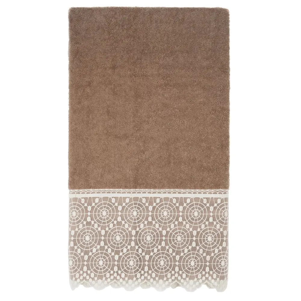 

Linum Home Textiles 100% Turkish Cotton Arian Cream Lace Embellished Bath Towel