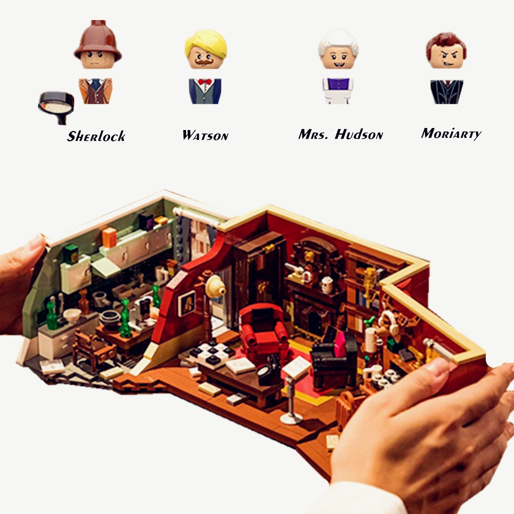 Pаспродажа Британская ТВ-драма детектив 221B Sherпрепятствующий Бейкер улица Лондон Holmesed Уотсон друзья строительные блоки игрушка подарок