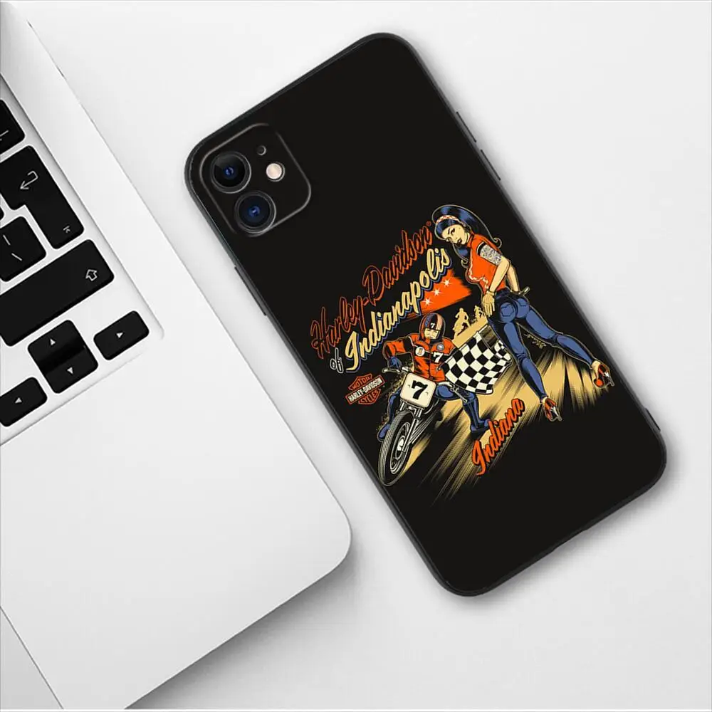 Motorcycle Harleys Davidsons Phone Case For Apple IPhone 13 12 11 14 Pro Max Mini SE XR X XS  Max 6 6S 8 7 plus Fashion Covers
