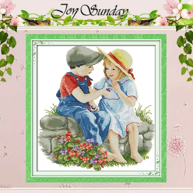 

Innocence (3) Patterns Counted Joy Sunday Cross Stitch Kits DIY 11CT 14CT Stamped DMC Cross-Stitch Sets Embroidery Needlework