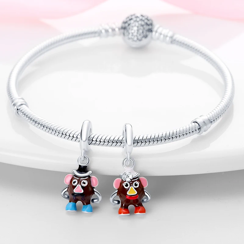 Серебряные шармы plata de ley подходят для оригинального браслета ожерелья