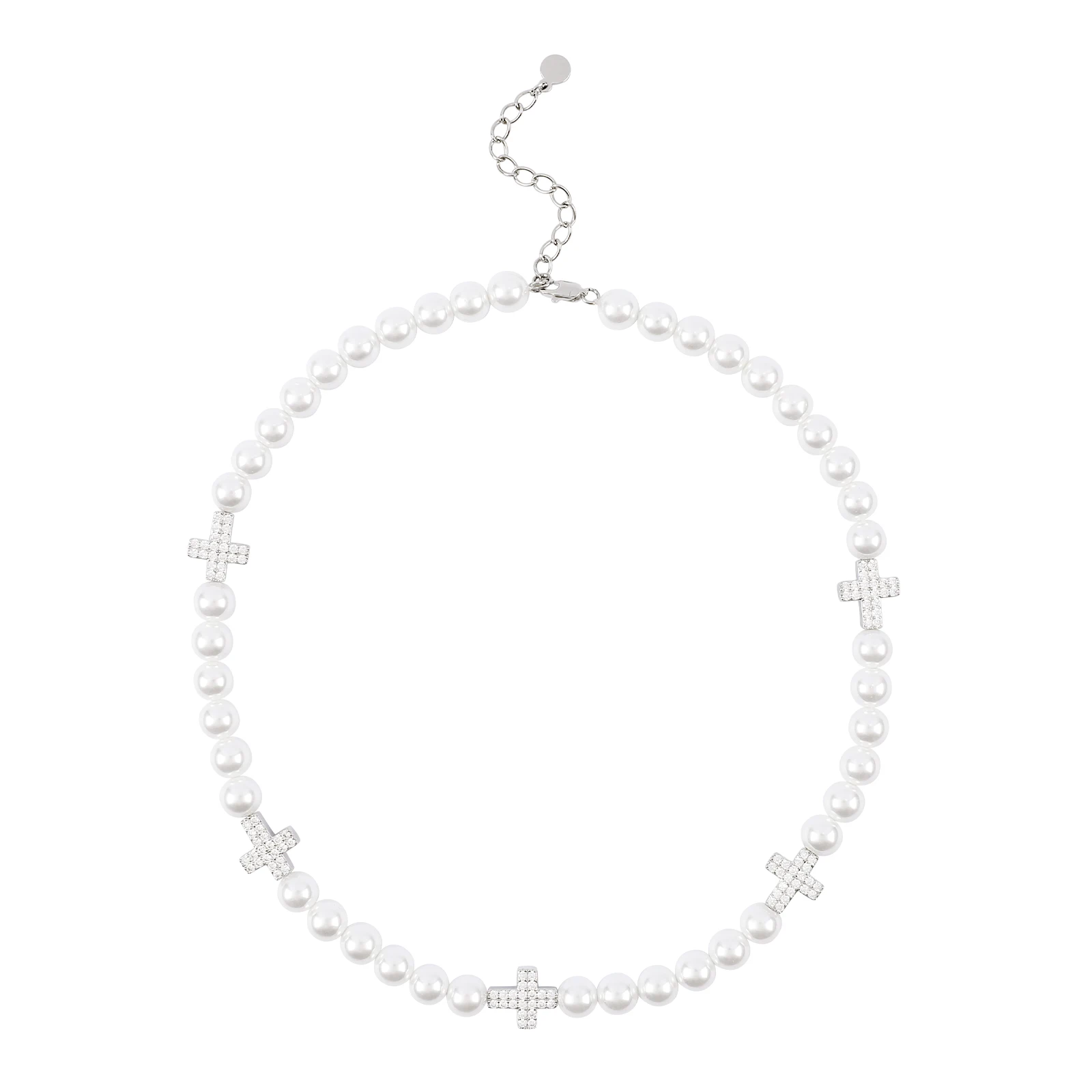 

NEKOL Ожерелье с крестом для женщин, модные ювелирные аксессуары для девочек, оптовая продажа ювелирных изделий, ожерелье с имитацией жемчуга для женщин