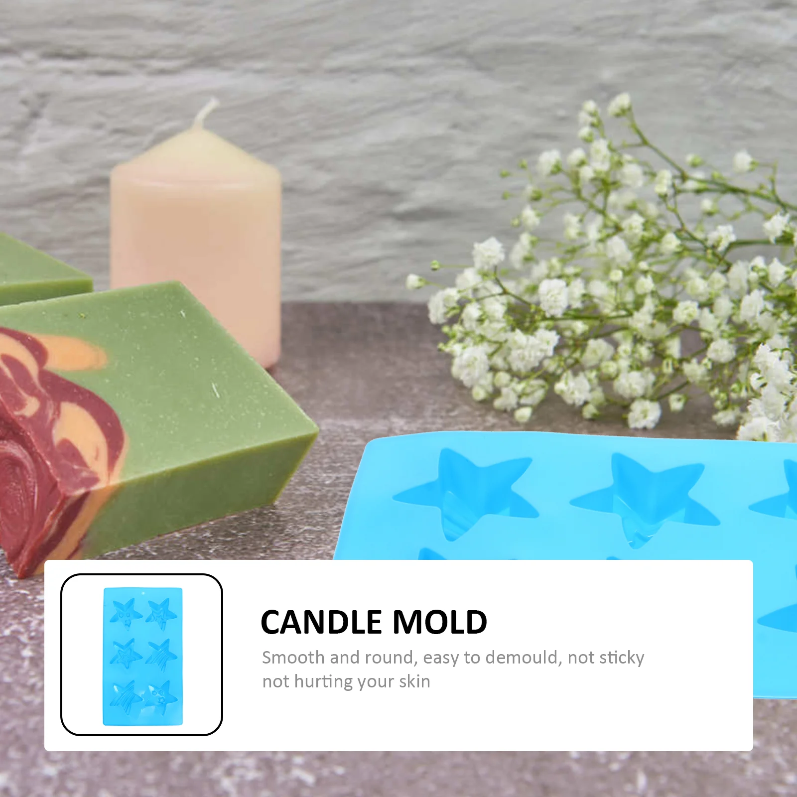 Форма с шестью отверстиями и пятиконечной звездой силиконовые формы для мыла