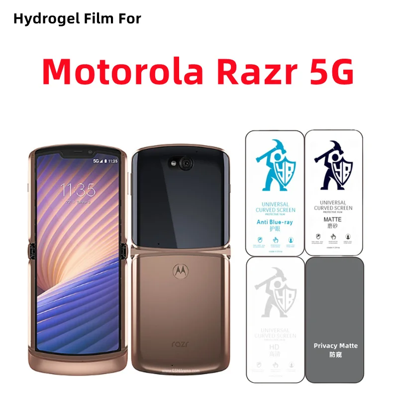 

2 шт., матовая Гидрогелевая пленка для Motorola Razr 5G HD, Защитная пленка для Motorola Razr 5G, матовая защитная пленка