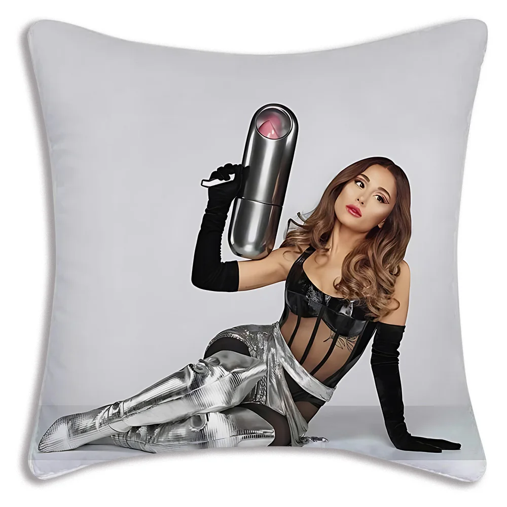 Ariana GrandeS Pillow Covers Cartoon Sofa Decorative Home Double-sided Printing Short Plush Cute Cushion Cover