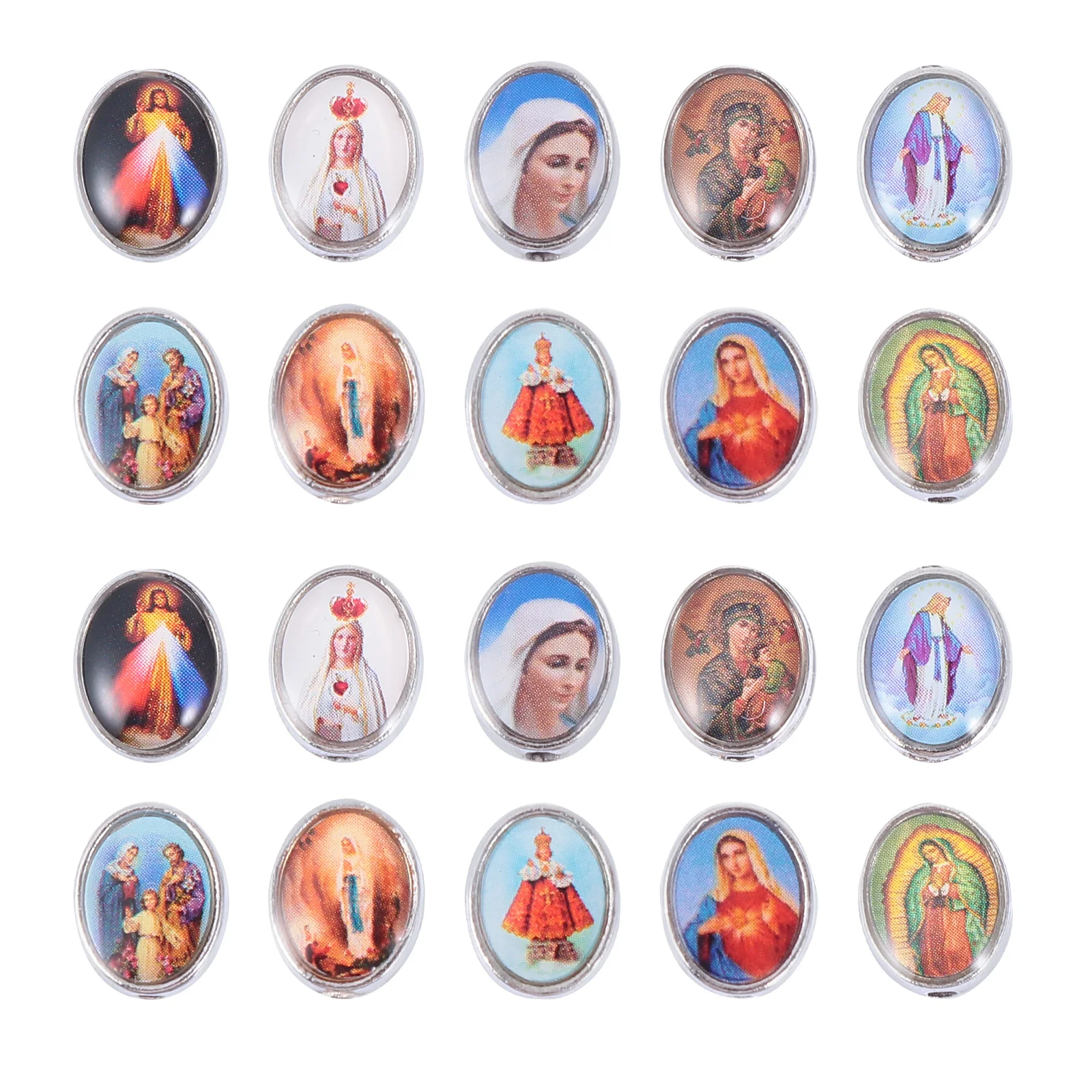 

40 шт. религиозные фигуры, ювелирные изделия, браслеты с шармами, круглые отверстия, фитинги, аксессуары, Набор персонажей из сплава